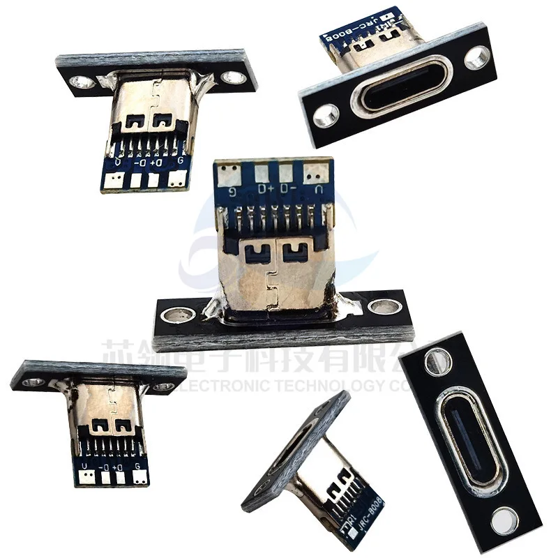 Base Tipo C con Placa Fija Interfaz de Carga de Datos USB3.1 Convierte la Placa de Prueba en Zócalo 2.54MM 4