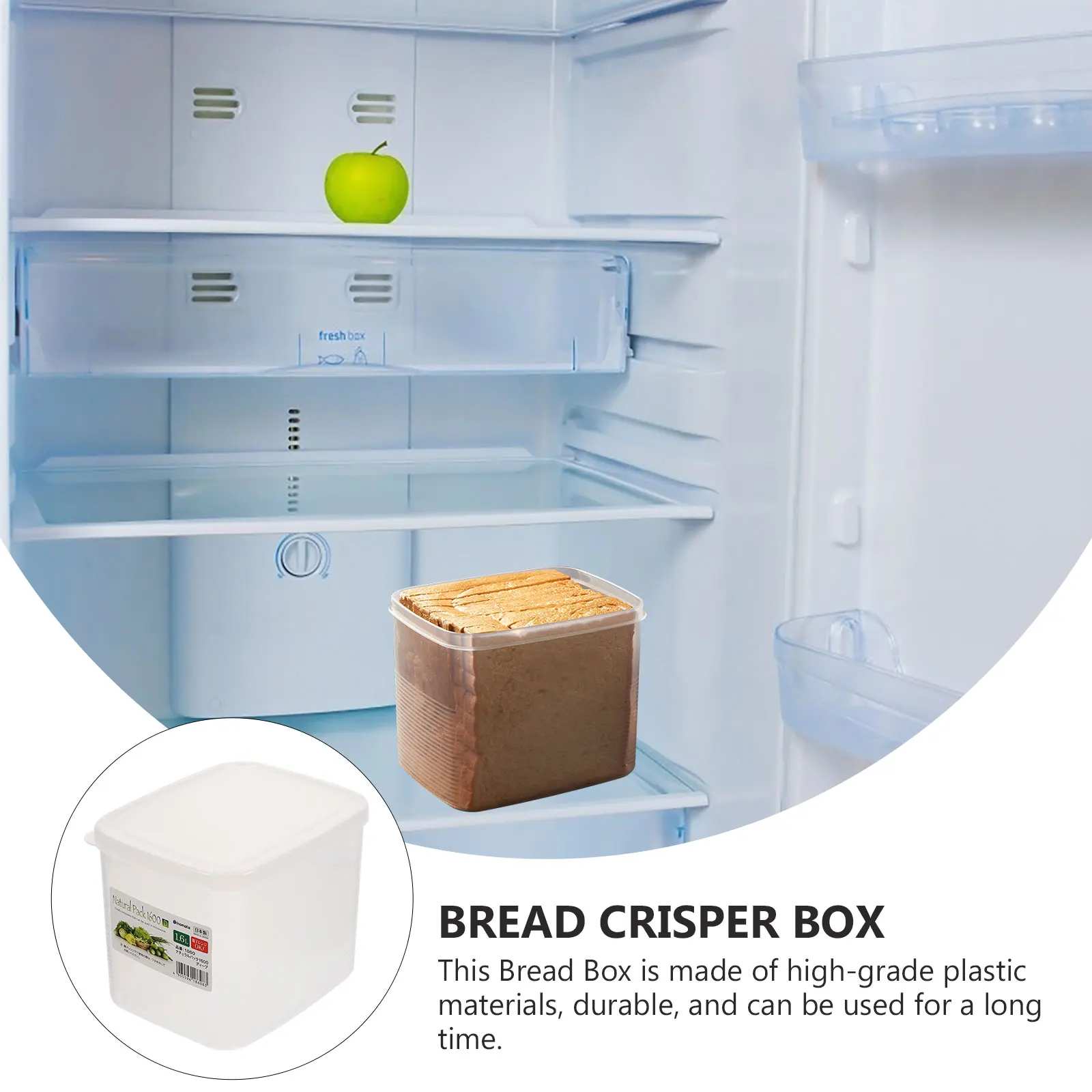 

Elegant And Safe Bread Box Fresh Keeping Container Plastic For Kitchen Countertop Long Lasting Storage Of Breads And Toasts
