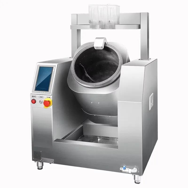Commercial Large Stainless Steel Drum Cooking Robot Auto Feeding Touch Screen for Canteen Kitchen High Speed Custom
