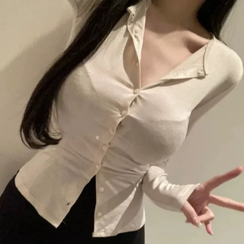 مريحة الكورية نمط سوان الرقبة تي شيرت سترة مفتوحة تسليط الضوء على شكل الجسم لينة لطيف يشعر محبوك كم كامل المرأة الأعلى