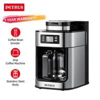 Petrus Automactic Coffee Machine Stainless Steel 10-cup Drip Coffee Maker Brew Coffee Machine With Built-In Grinder