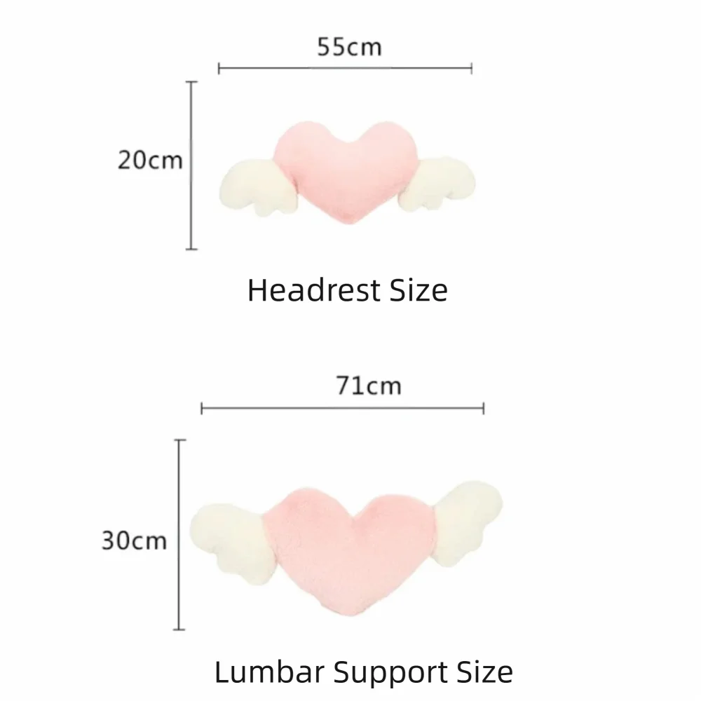 Wygodny zagłówek samochodowy w kształcie serca Ergonomiczna pluszowa poduszka lędźwiowa Miękkie wsparcie lędźwiowe do wnętrza samochodu