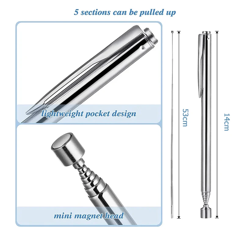 Bolígrafo magnético telescópico, componente de mano, bolígrafo de succión, herramienta de mano, bola de selección de chips, herramienta de recogida