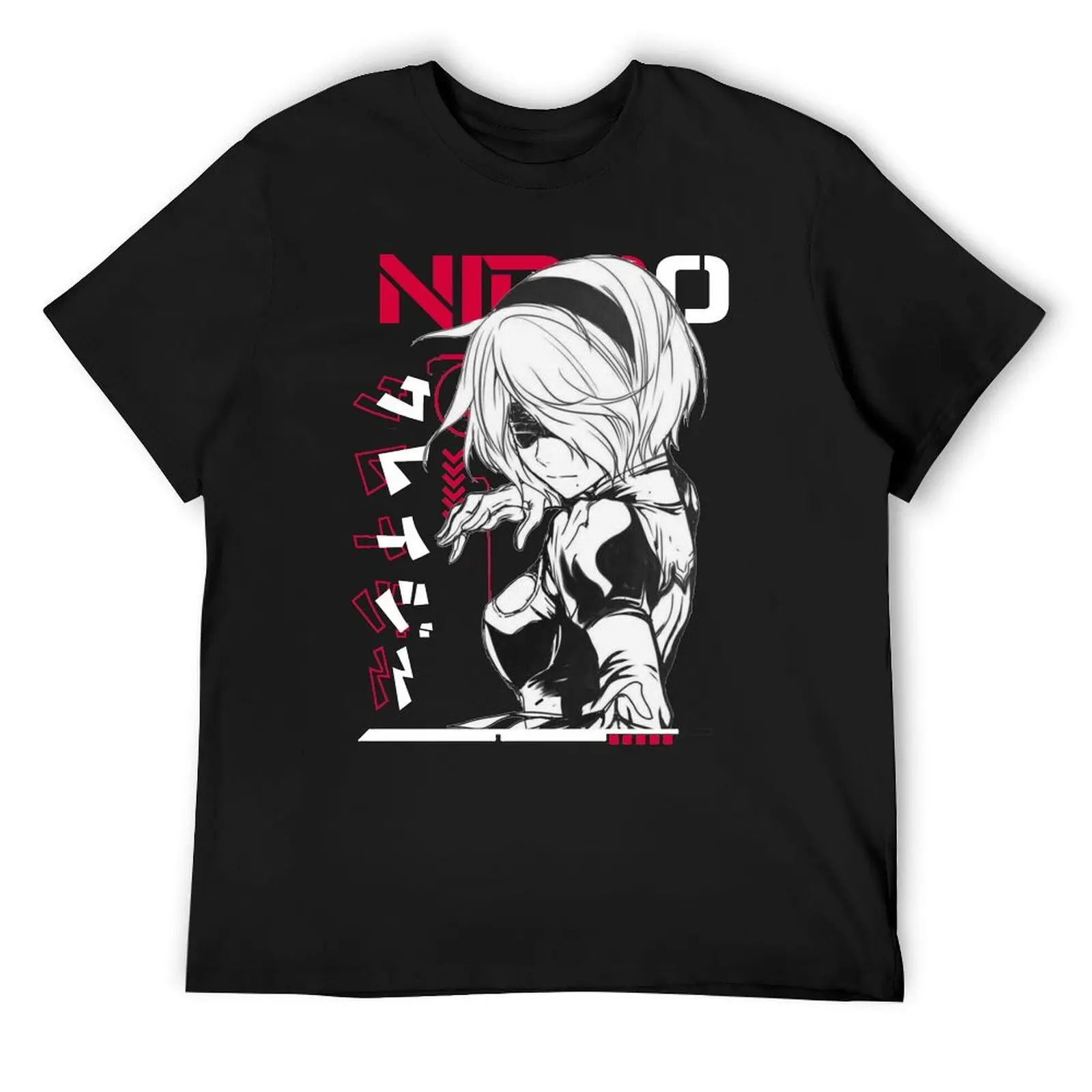 

nier automata 2B Tshirt mask hoodie T-Shirt tops T-shirts man plus size tops summer top mens vintage t shirts