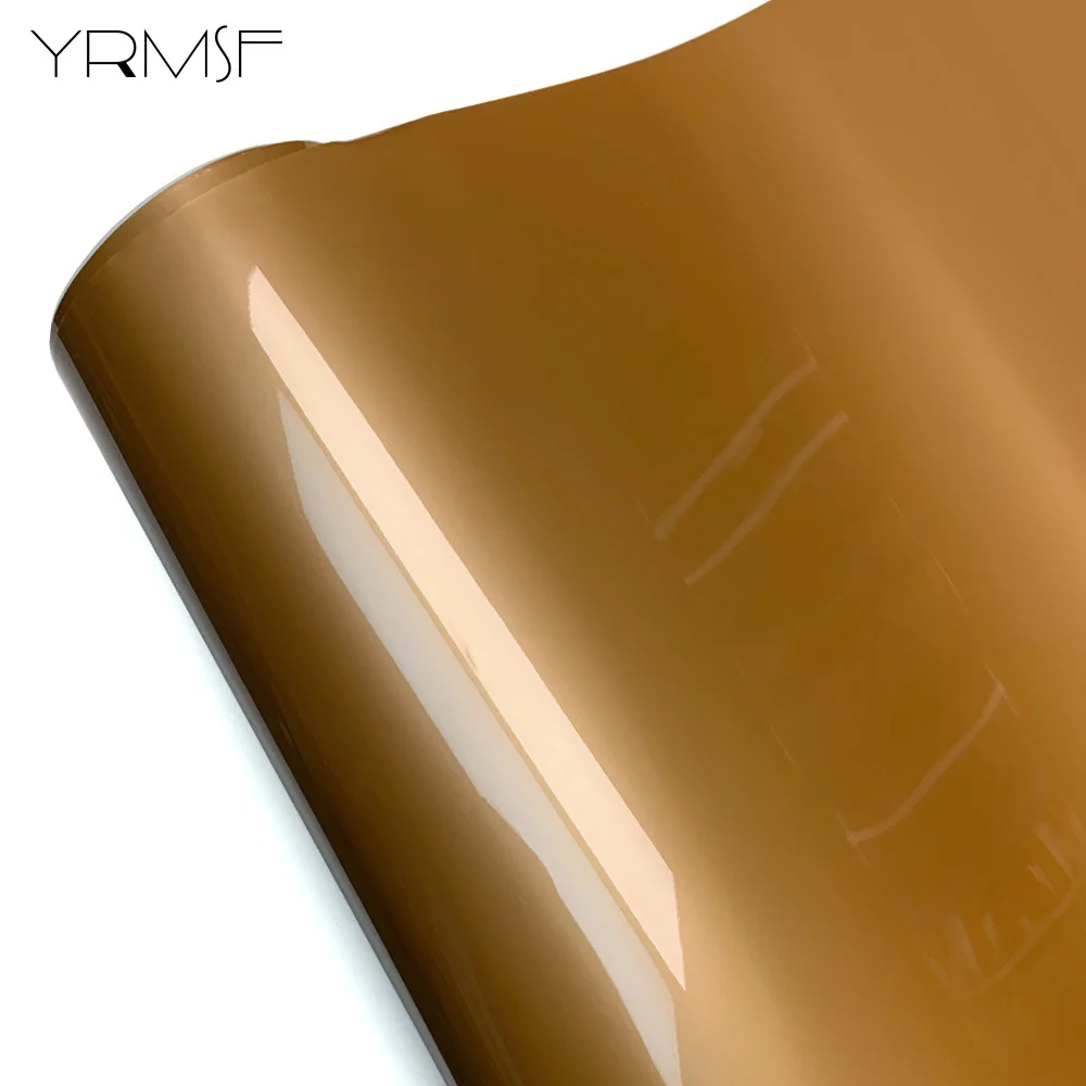 

Automotive Vinyl Wrap Shiny Car Stickers Waterproof Car Film Covering Glossy Caramel Brown Vinyl for Motorcycle Helmets PET