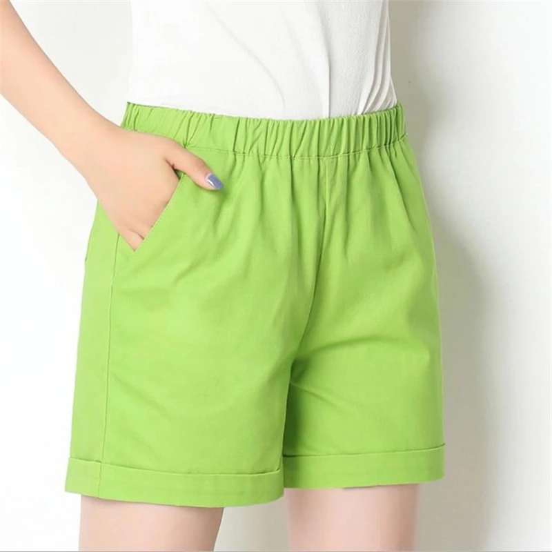 Female Leisure Cotton Shorts Straight Shorts Summer Hot Sale Attachment Size New