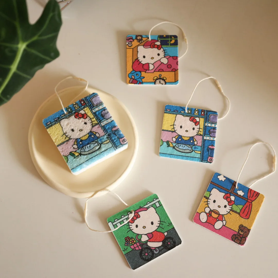 

New Hot Selling Cute Kitty Wood Pulp Cotton Dishwashing Sponge Creative Personality Kitchen Cleaning Tool Sponge Wipe