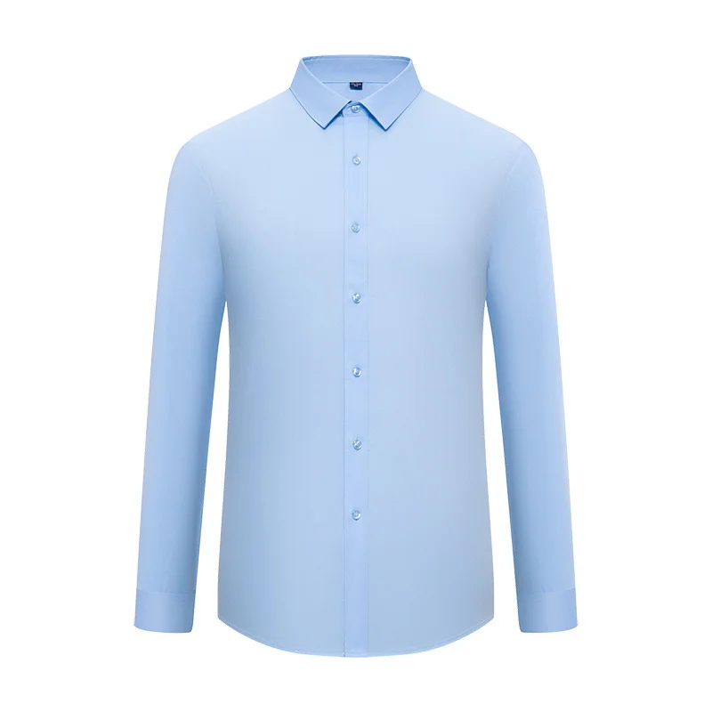 

Men's Shirt Fashion Stretch Non Ironing Professional Wear Business Casual Long Sleeve Shirt Solid Color Blouses