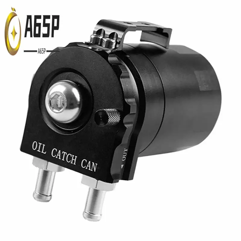 

A65P-1Set Car Baffled Oil Catch Can Universal Baffled Reservoir Tank +Air Filter Breather Baffled Aluminum Oil Hole Breathable K
