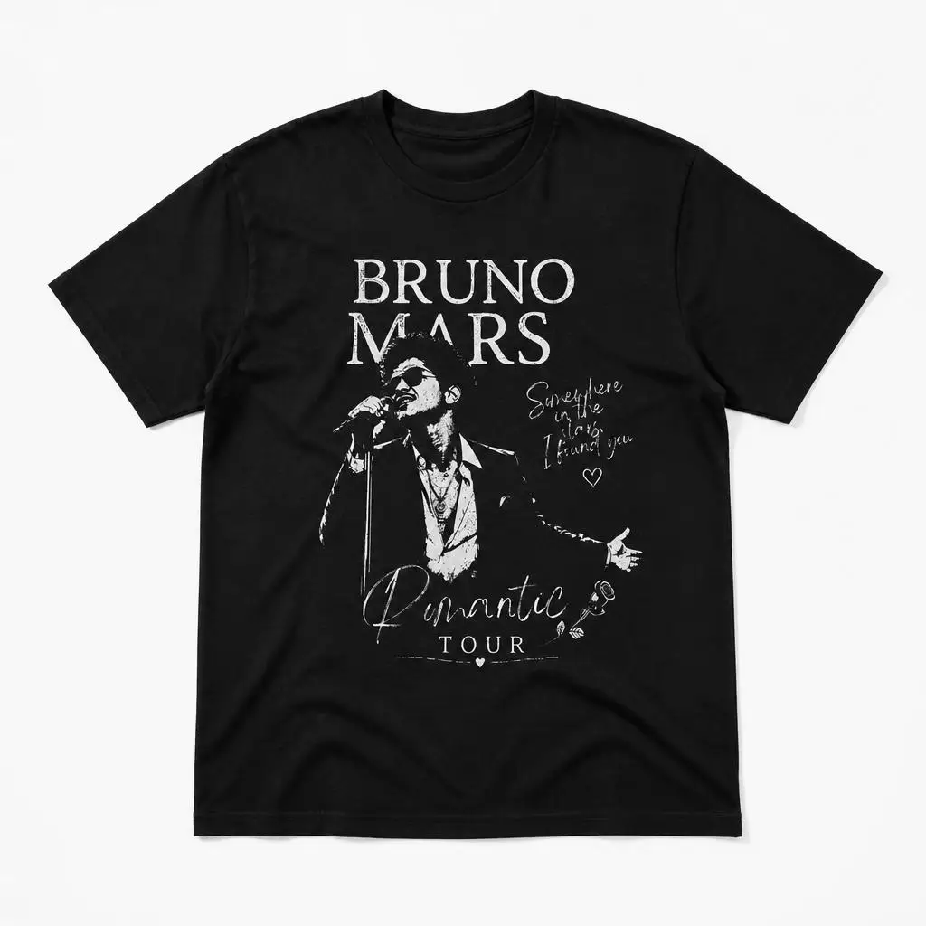 Bruno Mars Pop T Shirts Casual Tees Short Sleeve Round Collar T-Shirt Pure Cotton Tops