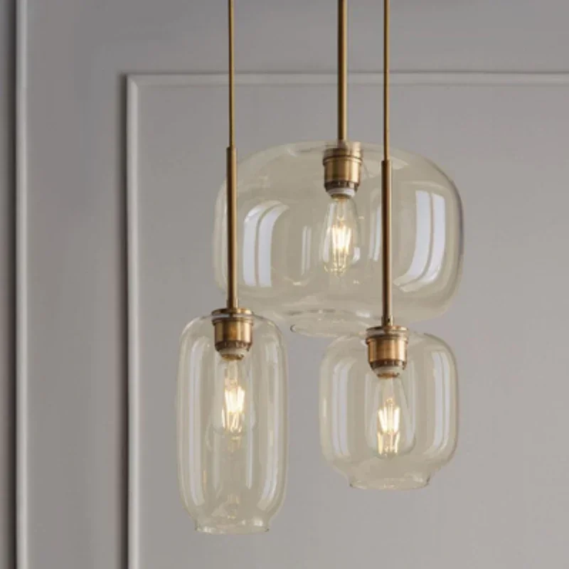 

SANDYHA Nordic Modern Pendant Light Minimalist Glass Chandelier LED Lighting Fixture Creative Restaurant Bedroom Decorative Home