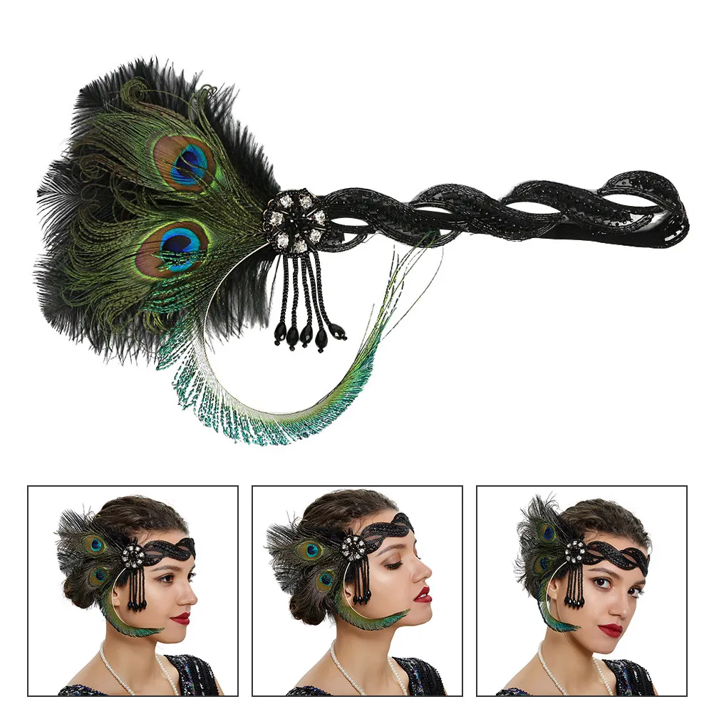 

1 шт. Элегантная повязка на голову с кисточками в стиле флэппер, декоративная повязка для волос, аксессуары для вечеринок, свадеб, танцев, женский головной убор, украшение для волос на выпускной