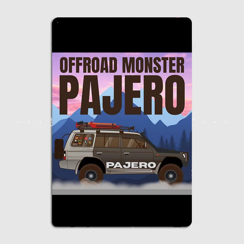 Off road monster Pajero off-road Rally Cross Country Rally Car Metal Poster indoor outdoor Home Tin Sign Room Decor Wall Deco