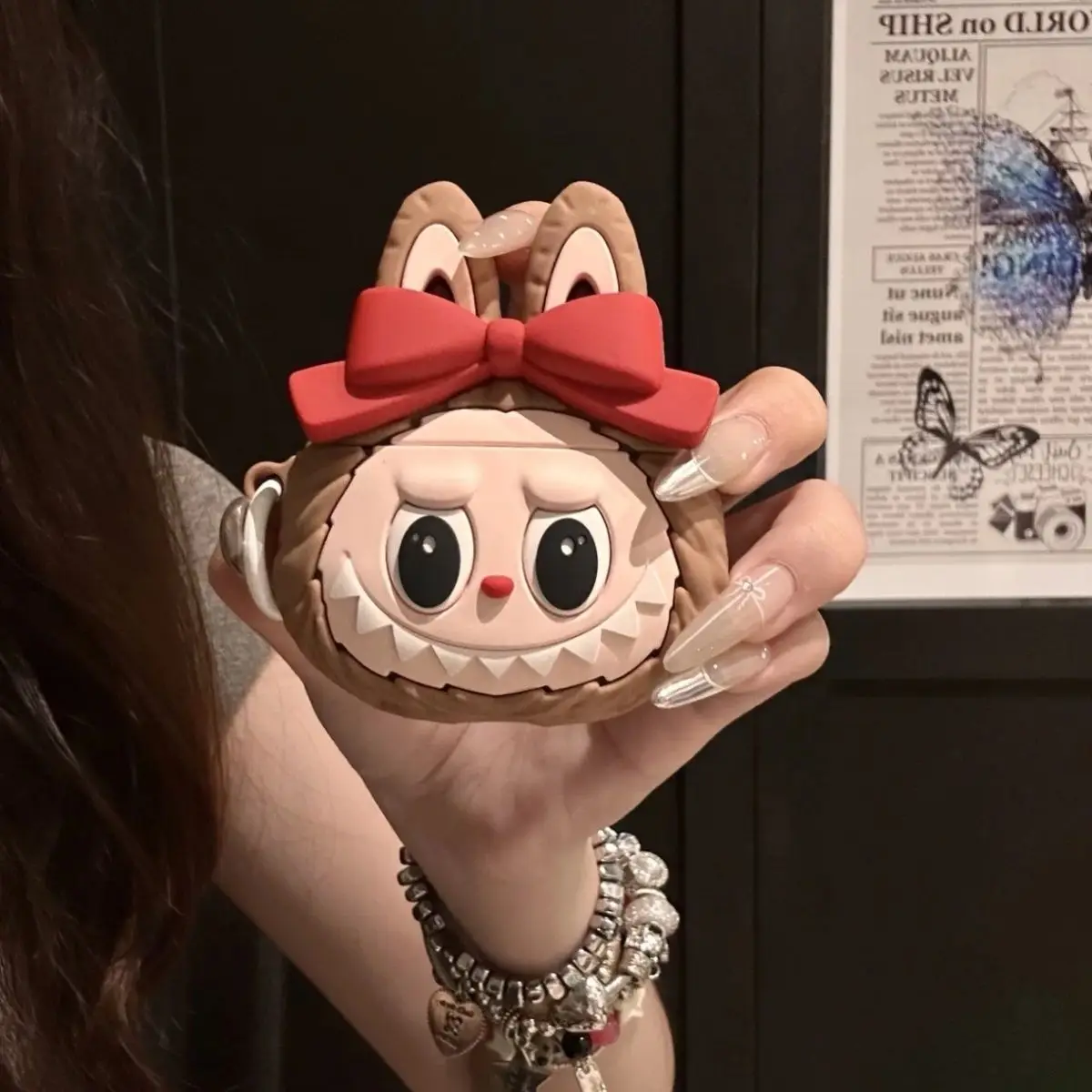 Cartoon Cute Bow Pulley Cloth Earphone Cover Suitable for AirPods s4/1/2/New 4 Generation Earphone Case Pro