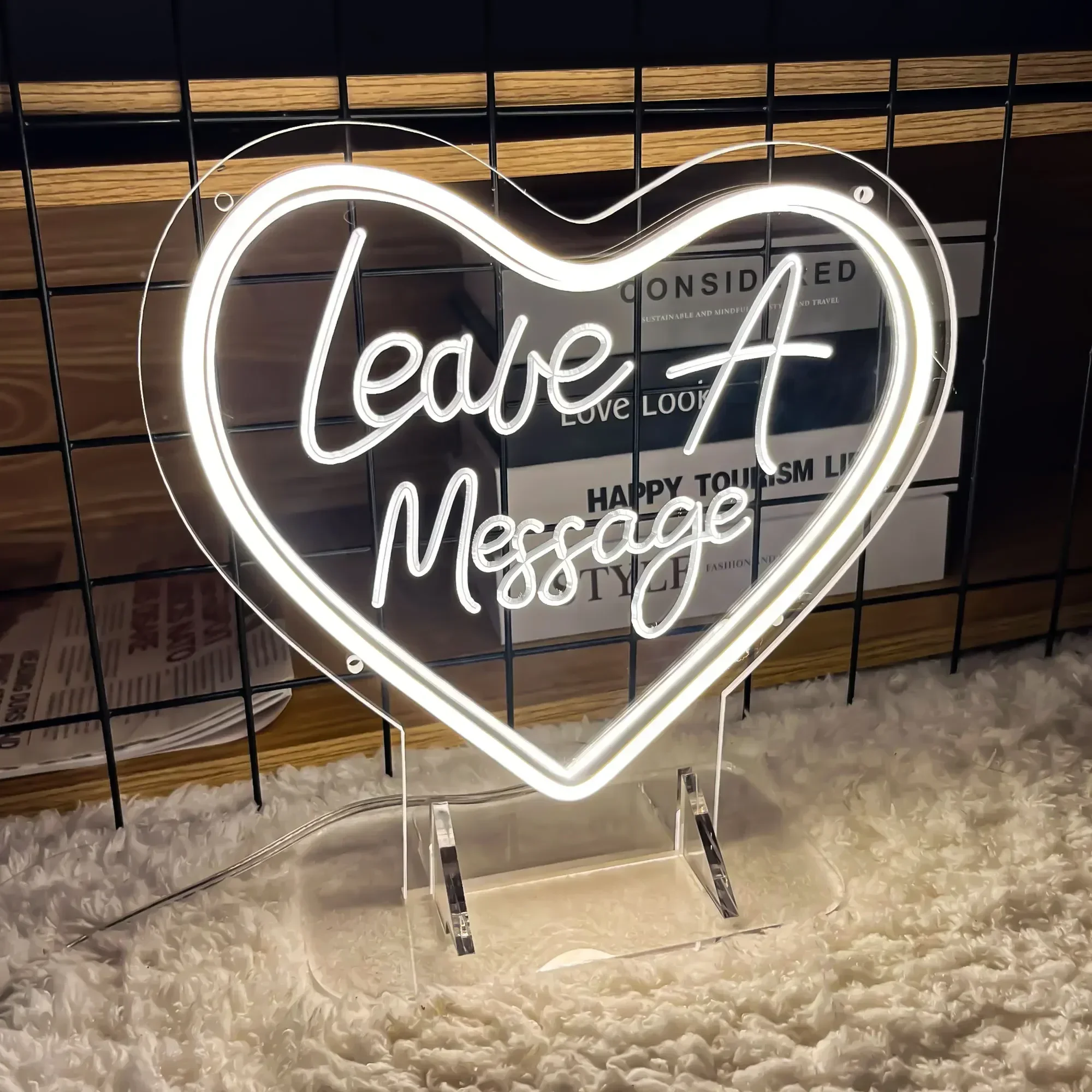 Leave A Message Neon Sign LED neon Lights For Wedding Coffee Bar Party Birthday Gifts Room Wall Decoration Night Light