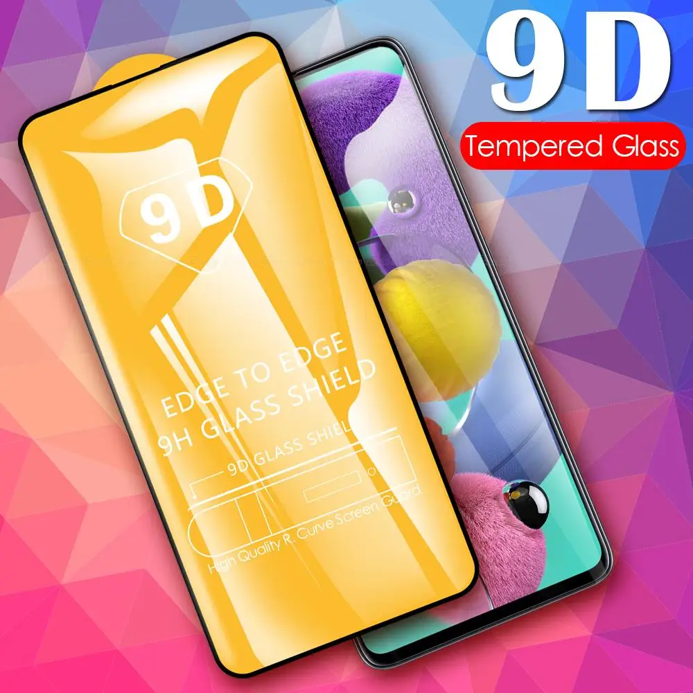 9D Film Full Cover Screen Protector Tempered Glass For Samsung Galaxy A13 A01 A03 Core A03s A23 A31 A33 A51 A53 A71 A73