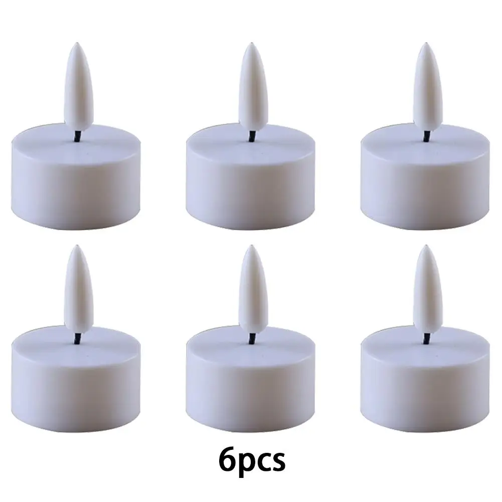 Electric Simulated Candle Lights 3D Flame Effect PP Material Tealights For Holiday Church Bar Cafe Lighting Decor