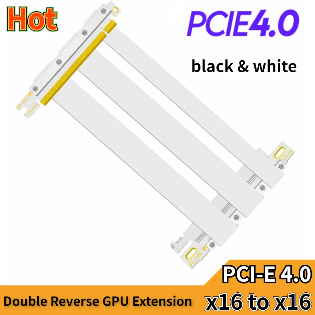 

New Premium White PCIe 4.0 16x Riser Flexible Cable High Speed GPU Graphics Extension Cord PCI-E Gen4 for ITX Motherboard Server