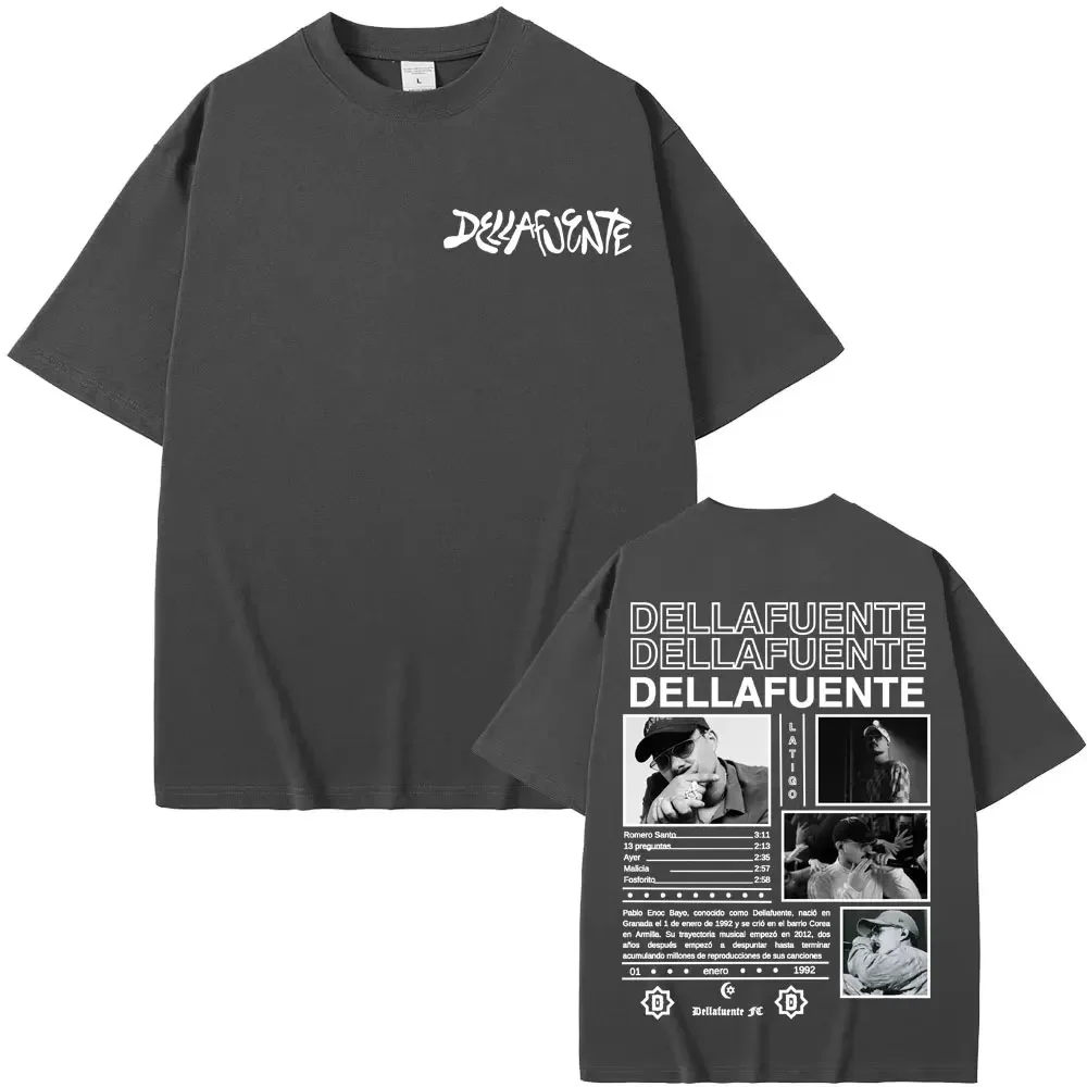 

Rapper Dellafuente New Album 2025 Tour T-shirts Men Women Harajuku Gothic Hip Hop Punk Round Neck Short Sleeve Tops