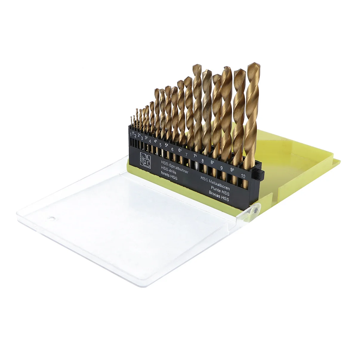 

19Pcs Titanium Coated Drill Bit Set High Hardness Steel Drill Bits for Plastic Drilling Precision Straight Shank