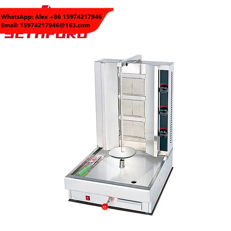 3,4 Burners Commercial Gas Shawarma Kebab Machine Counter Top Chicken Doner Pita Making Machine