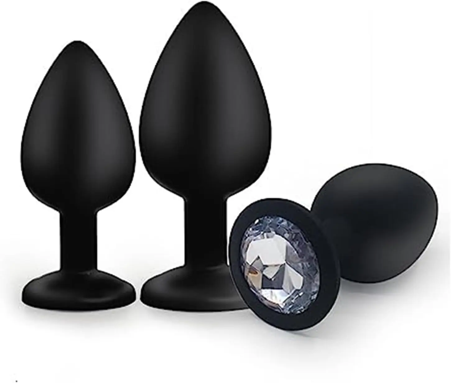 

3X Silicone Anal Plug Set Butt Plug with Crystal Butt Plug Aanal Plug Anal Dilator Prostate Stimulation for BDSM Men Sex Toy