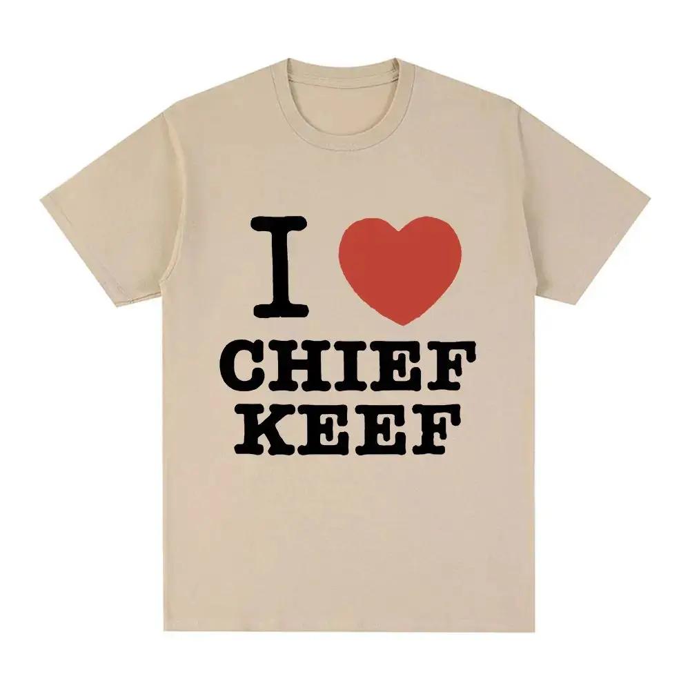 I Love Chief Keef T-Shirt Mode Lässig Kurzarm Vintage Gothic Oversized Print T-Shirts Hip Hop Lose Streetwear Unisex – Detail 11