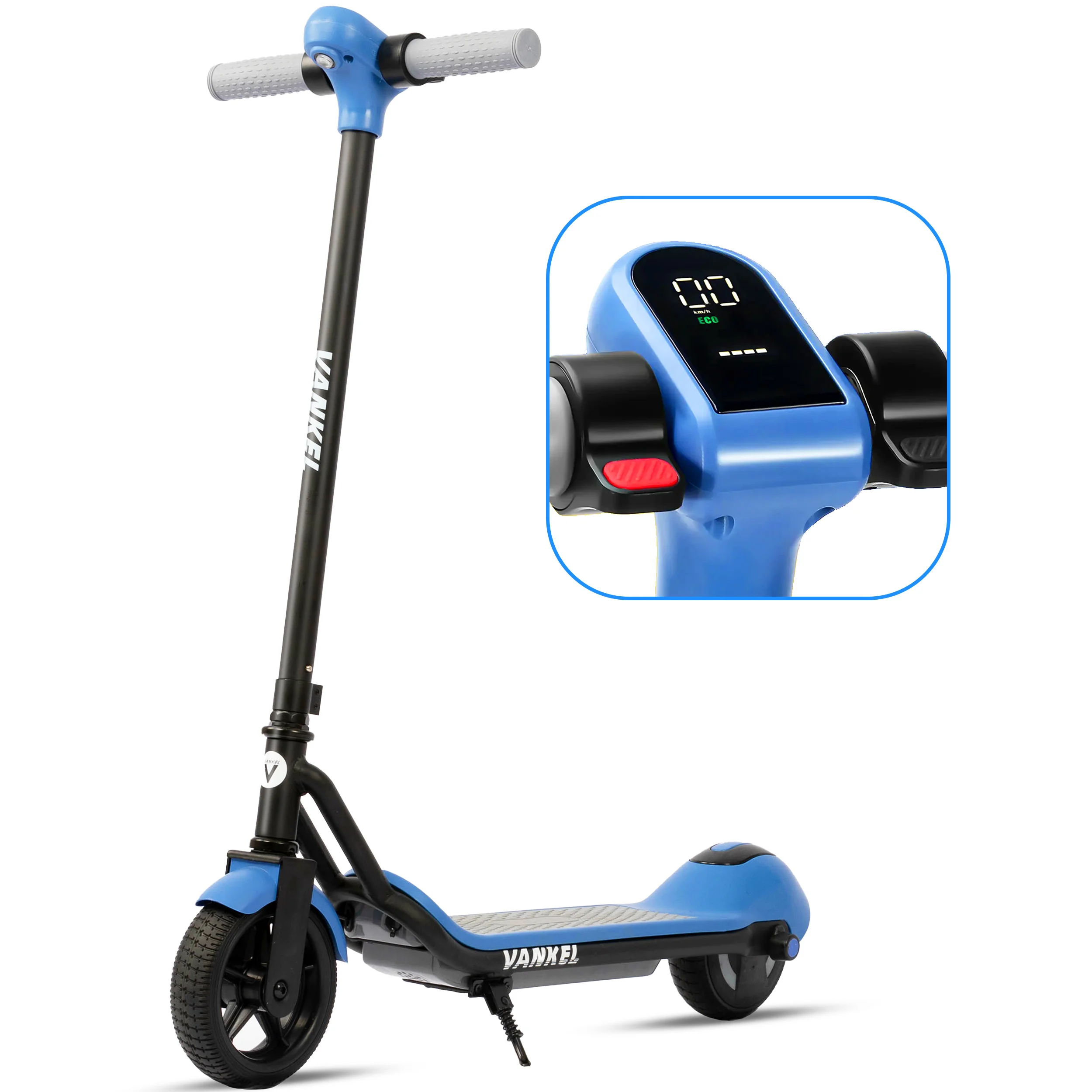 Vankel Kinder-Elektroroller mit Bluetooth, Regenbogenlichter, 6,5-Zoll-Kinderroller für Mädchen, 8–10 km Reichweite, 110 W Motor 60 Wh