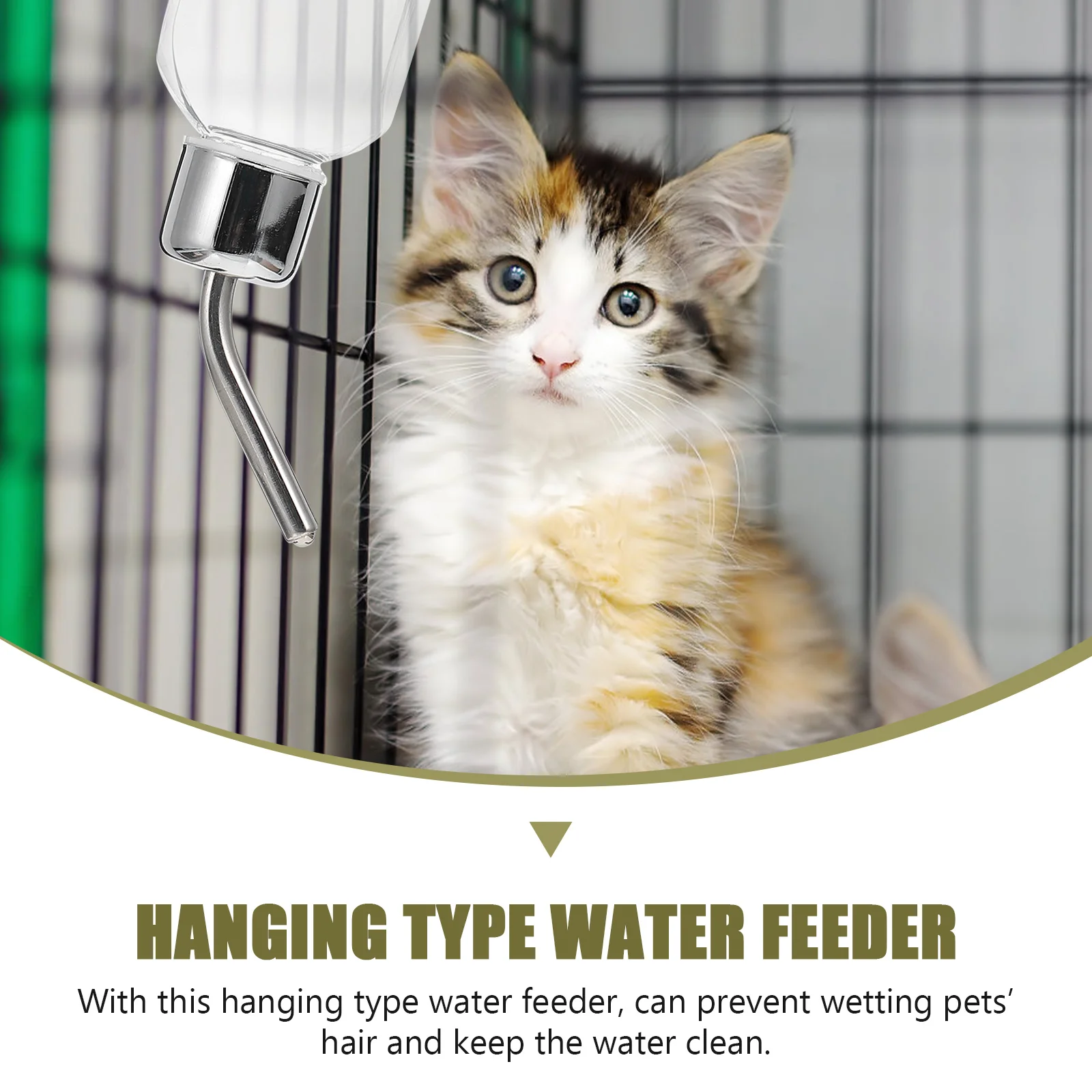 

Dog Water Bottle Pet Fountain Dispensers Container Hanging Stainless Steel Leak Proof Bottles