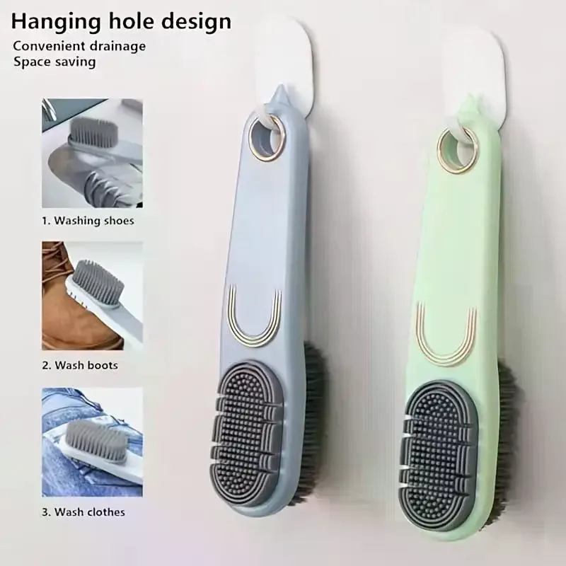 /HTF/Shoe Brush Soft Bristles Clothes Shoe Brushes Care Brush Waterproof Dirt Removal Cleaning Tool Double-sided