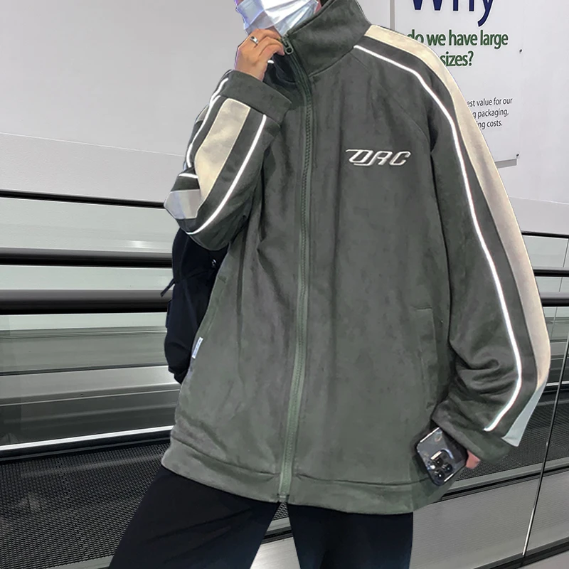 

Мужская спортивная одежда оверсайз в стиле американского ретро, повседневная, весна-осень, большие размеры, 300 фунтов, высококачественные топы для пар