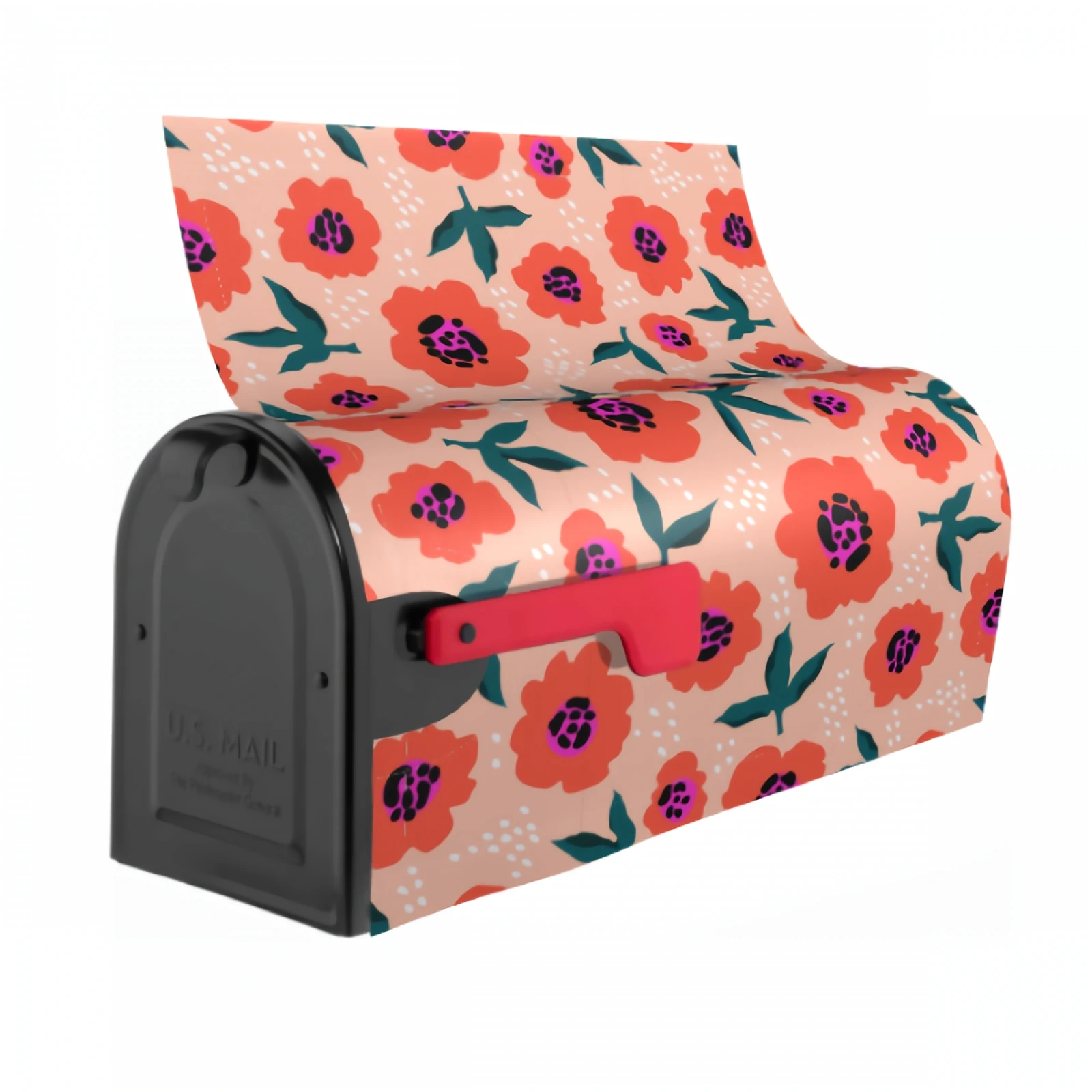 Trendy Poppy Magnetic Mailbox Cover Beautiful Poppy Mailbox Covers Waterproof Mailbox Wraps Post Letter Box Decor 21x18 Inch