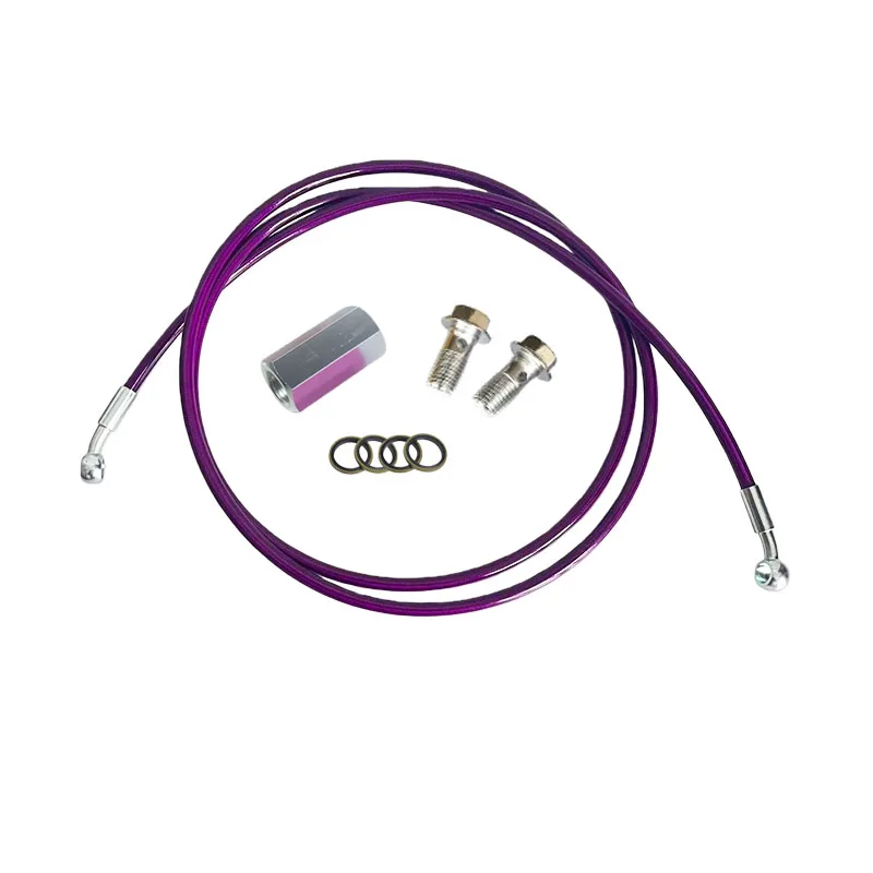 AN3 Motorcycle Brake Hose Extension Fitting Alloy 2way Connector Adapter Connecting Screw M10X1 Purple Motocross Clutch Oil Hose