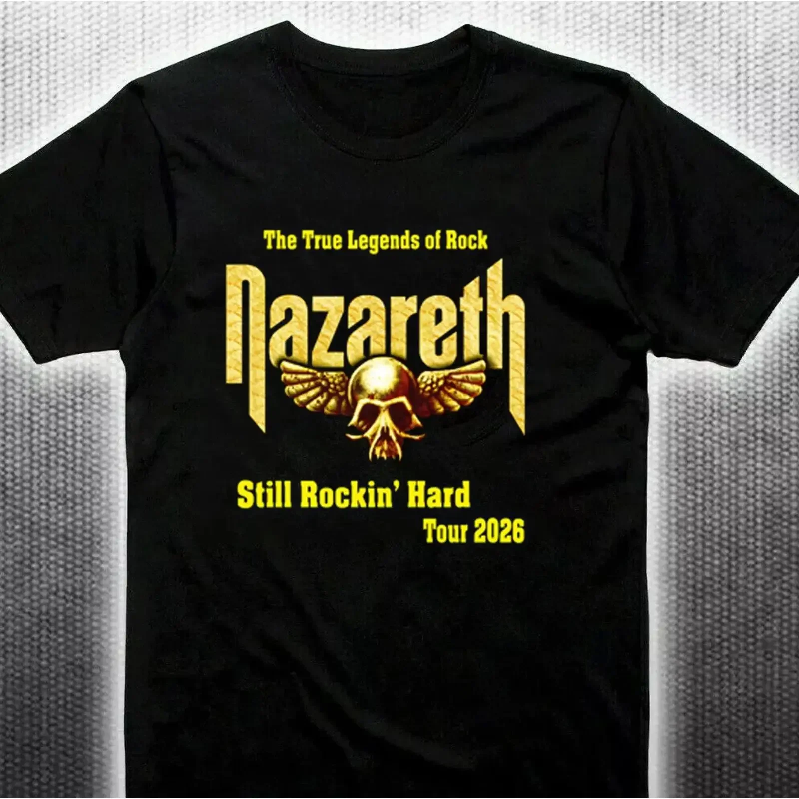 Nazareth Band Still Rockin Hard Tour 2026 shirt black cotton S 5XL TH199 vintage Washed Breathable fashion Comfortable Soft