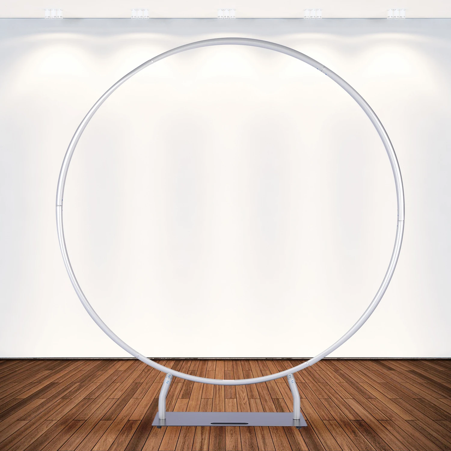 Alumium Silver Round Stand/ Frame with Big Base for Party Event Decoration Wedding Background Photo Booth Backdrop