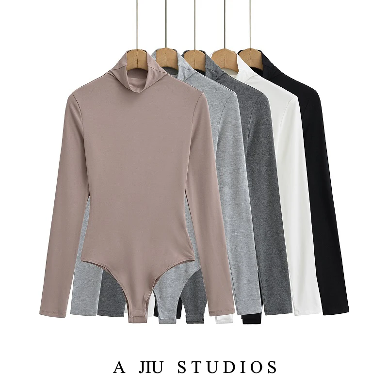 

Kardaian Sle, облегающая футболка с высоким воротником, длинный све, базовый слой, женская модная уличная одежда, боди, топ для похудения с внутренней стороны