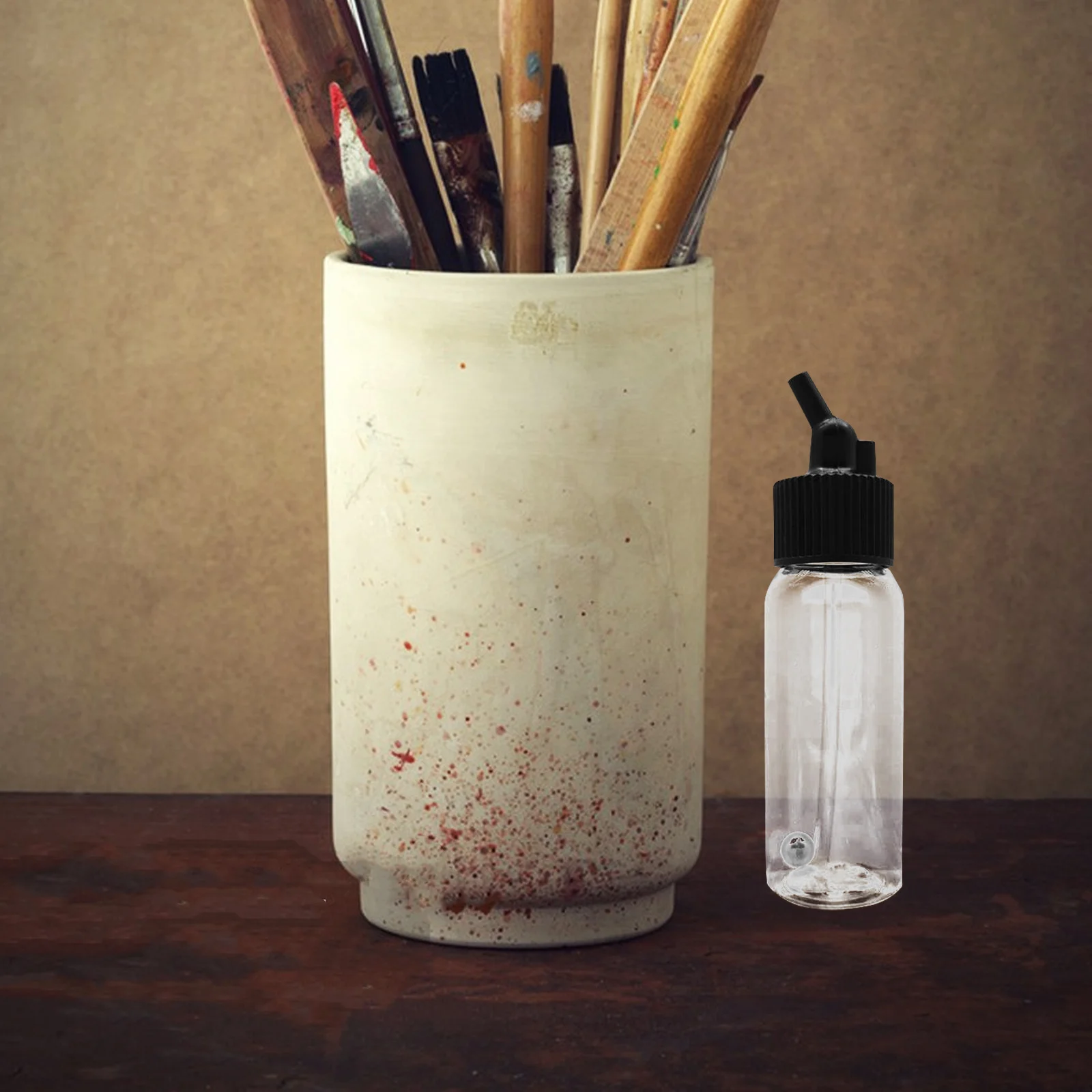 

10Pcs 30ml Airbrush Bottle Adapter Lid 30 Degree Down Angle Design Easy Install Plastic Jar Cover for Precision Spraying