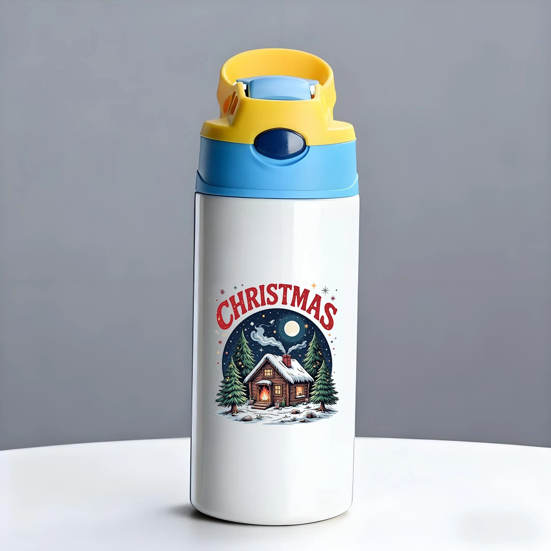 Thermische beker van roestvrij staal 304 + Dromerige kerststrobeker + thermische beker voor kinderen + schattige thermische beker + kerstcadeau