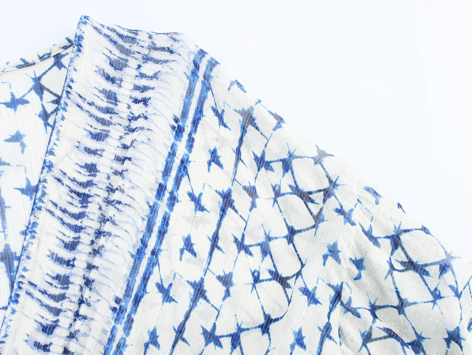 Robe Style Resort pour femmes, manches longues, col en v, ligne métallique imprimée, décontractée, plage, style Boho, Mini, printemps/été, 2025