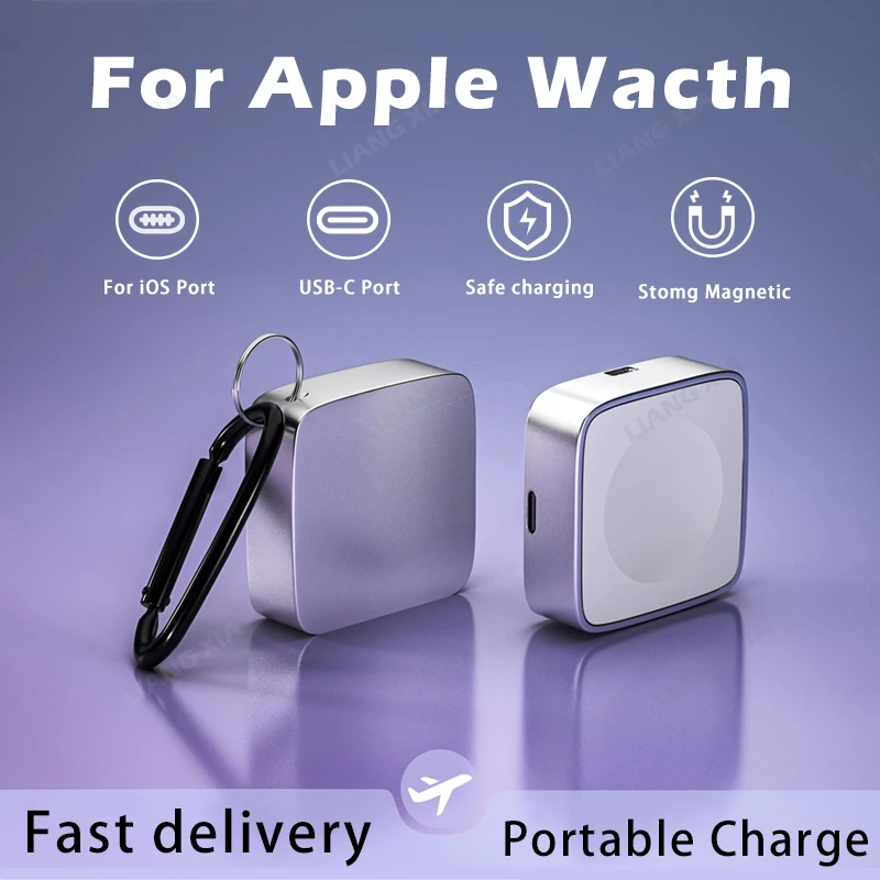 For Apple Watch Charger Magnetic Wireles Fast Charger For iWatch Series 9 8 7  6 5 4 3 2 Ultra SE Type C iPhone Two Port Charger