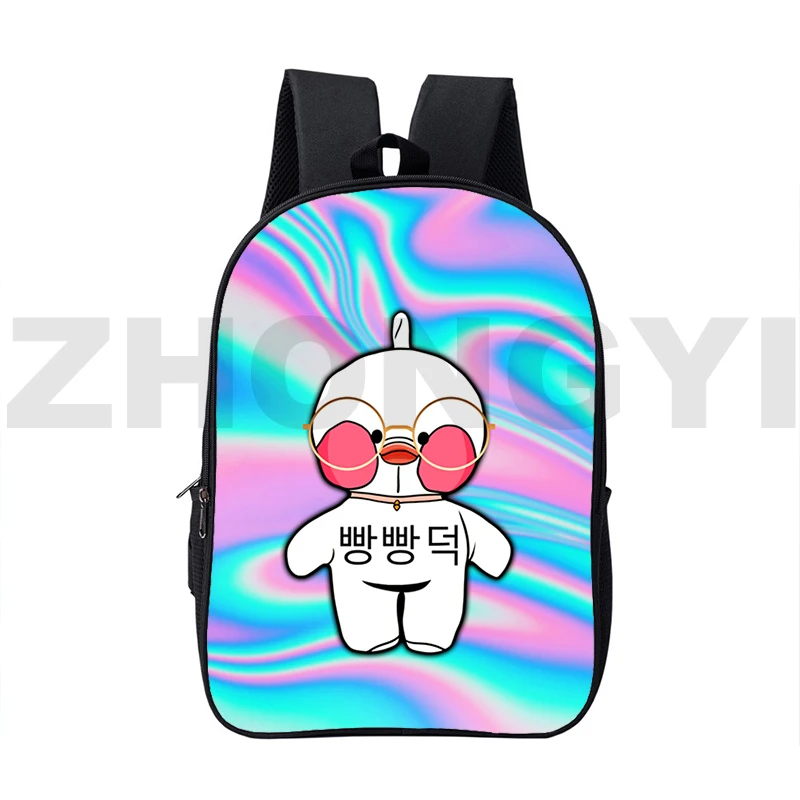 16 Inch Double-layer Cartoon Lalafanfan Duck 3D Backpacks Fashion Casual Big School Bags for Girls Boys Canvas Laptop Rucksack