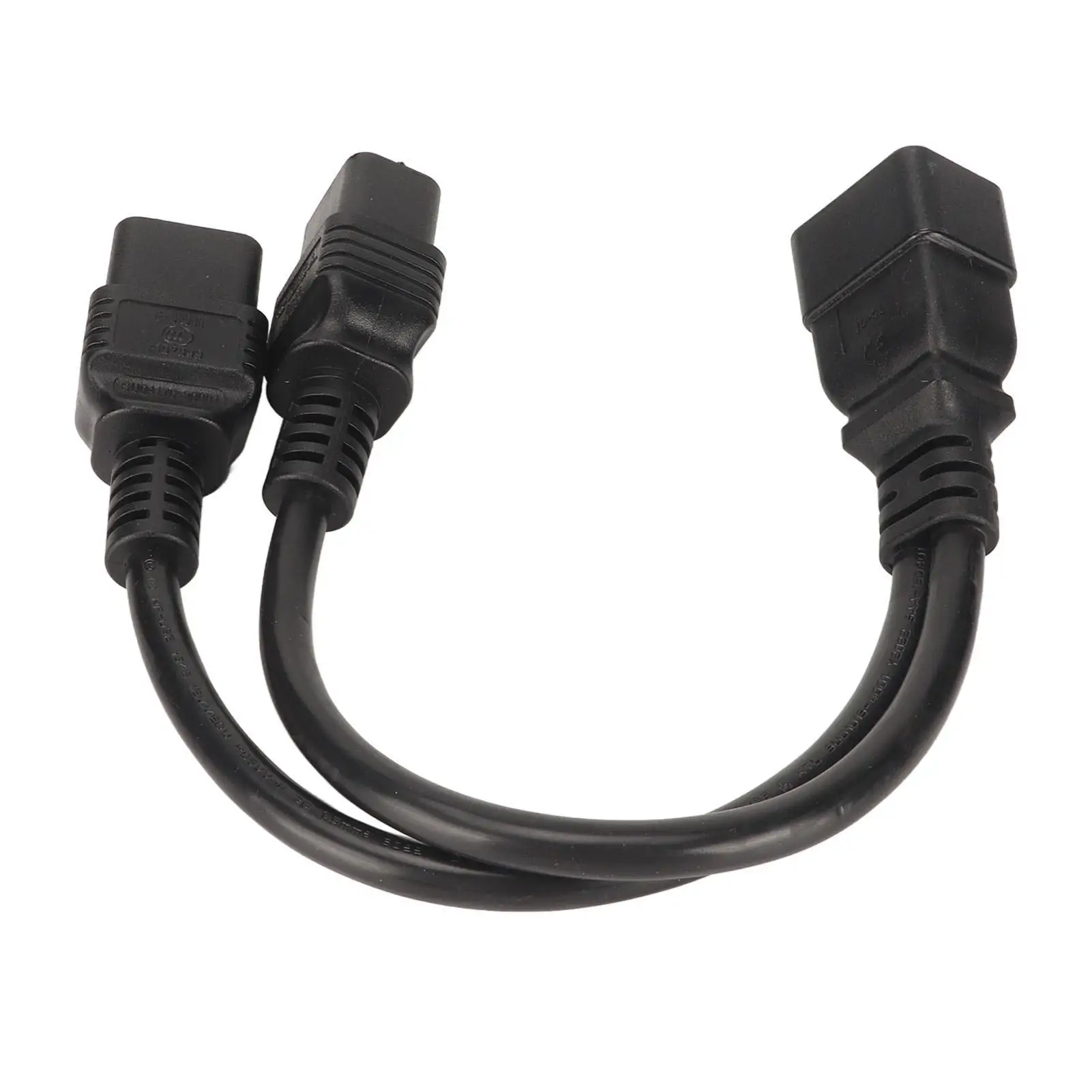 Universal IEC320 C19 to C20 Dual Splitter Power Cable for desk Lamp & LCD Monitor