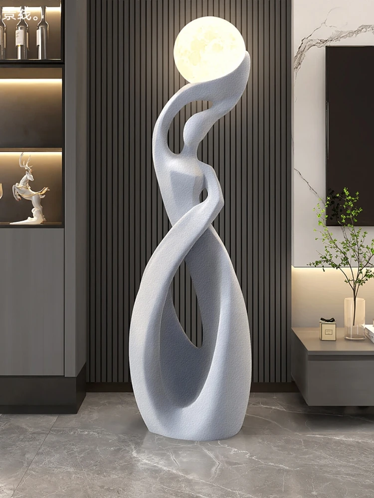 Home Decor 120CM Statue Flocking Abstract Figure Sculpture Art Ornaments Living Room Large Floor Decor Sofa Decorative Sculpture