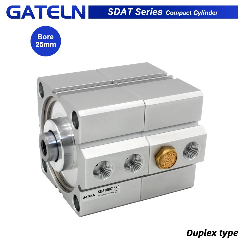 

SDAT25 Duplex type Double acting pneumatic compact air cylinder SDAT25X50X0 SDAT25X10X0 SDAT25X5X0