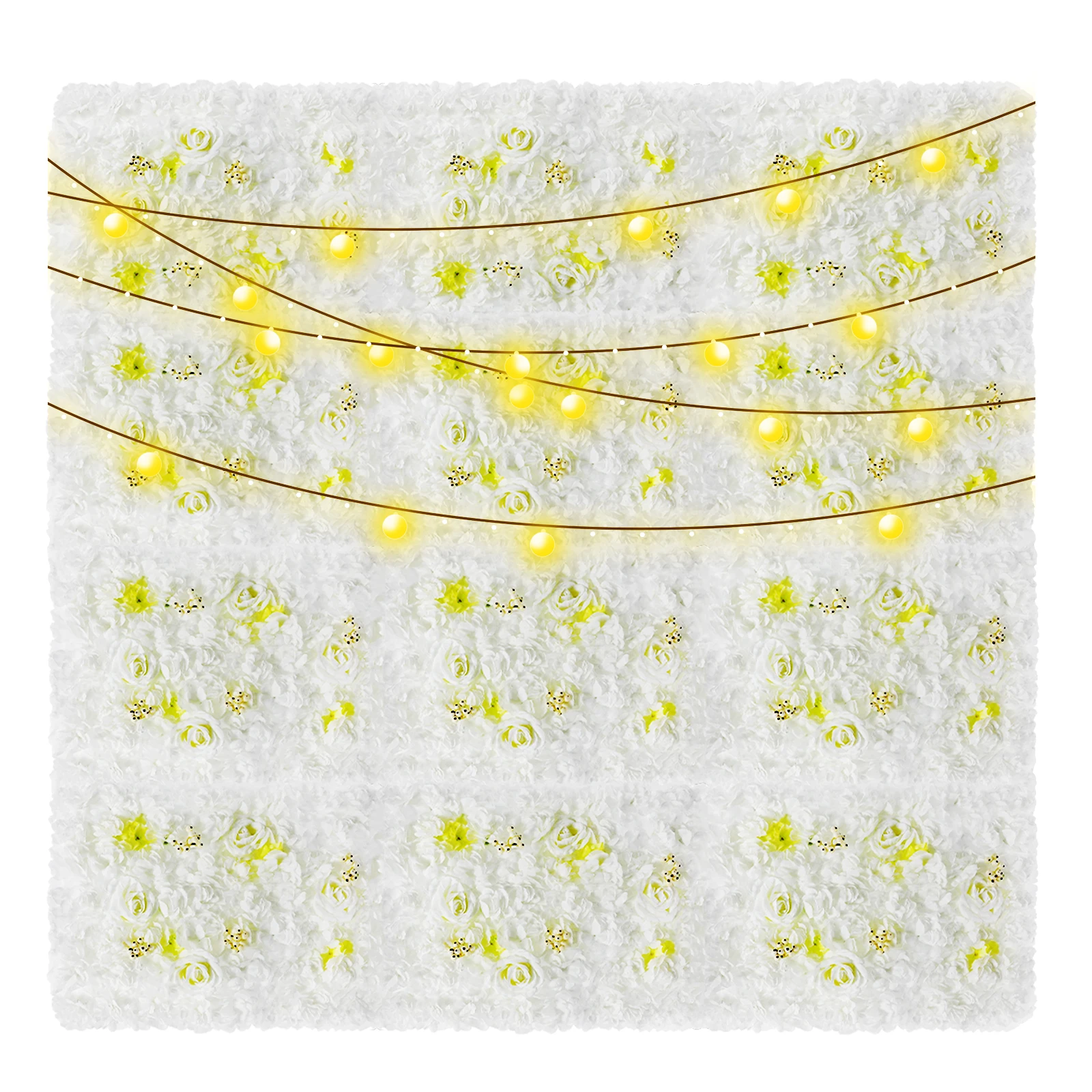 12PCS White Wedding Decorative Flower 60x40cm Wall Silk Artificial Flowers Wall Panels Home Party Backdrop Photography Props