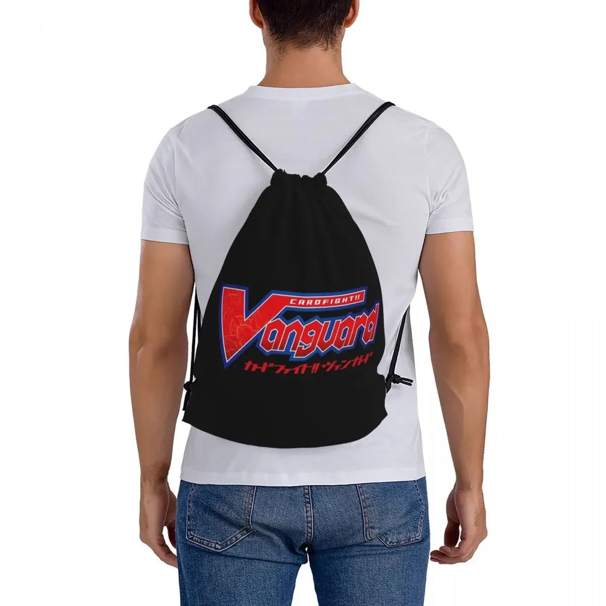 Cardfight!!!! Vanguard Logo Mochilas casuais portáteis, sacos de cordão, Bundle Pocket, Sports Bag, Bookbag para homens e mulheres