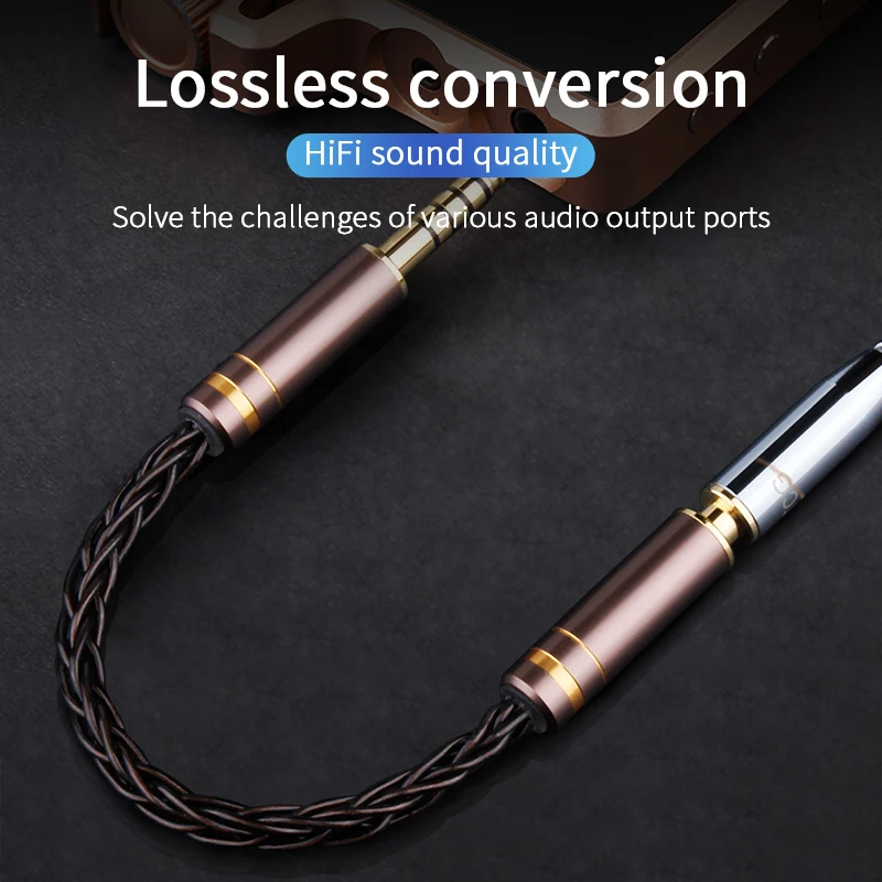 12 Core 2.5/3.5/4.4mm MaleTo 2.5/3.5/4.4mm Female Balanced Audio Conversion Cable Earphone Wire for Audio Earphone Amplifier