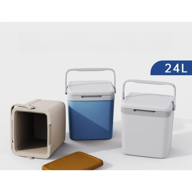

24L Car Insulated Cooler Box Mini Outdoor Camping Refrigerator Portable Food Fresh Cold Storage Box