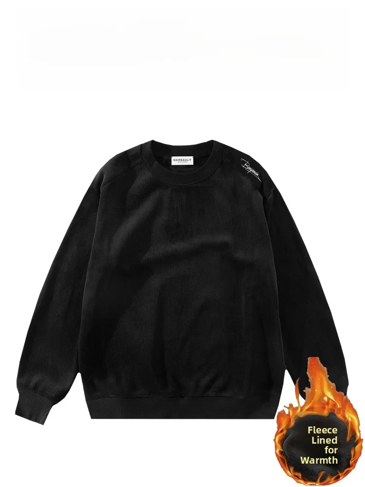 

Мужская толстовка BAIRBAOLIY с флисовой подкладкой, утепленная, повседневная, осенне-зимняя, модная, брендовая, высокого качества, стандартного кроя, удлиненная