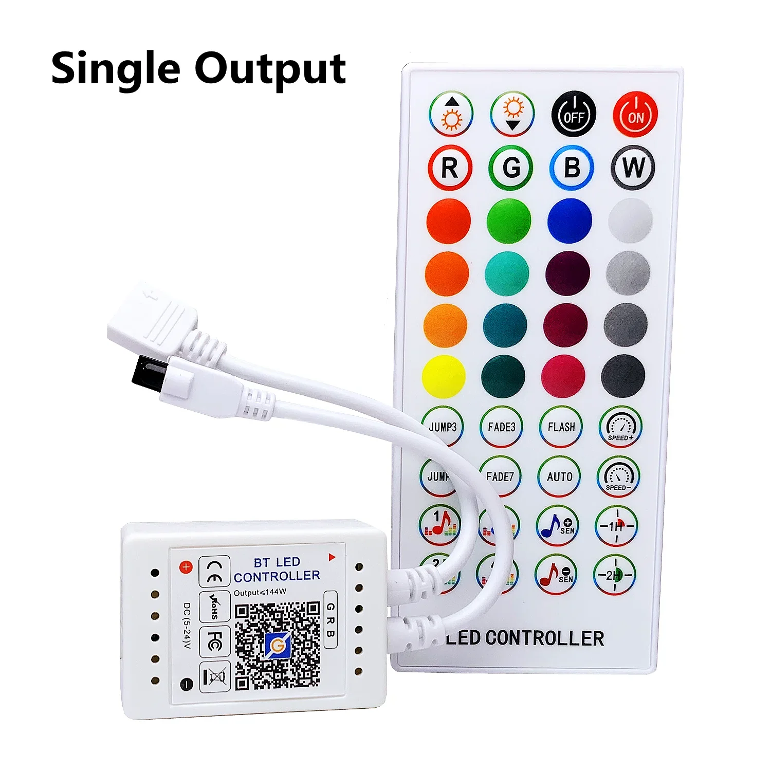 Bluetooth Music Controller DC 5V 12V 24V 1/2/4 Outputs for Phone 40Key Remote APP Control RGB LED Strip Light